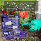 10 Piece Garden Tools Set Flower Print Aluminium Gardening Tools with Trowel Transplanter Rake Weeder Pruner Shears Sprayer