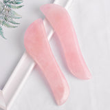 Genuine Rose Quartz Guasha Scraper Natural Stone Scratching Massage Body Facial Skin Relax Acupuncture Pressure Health Care Tool