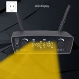 TW-300 UHF High-Fidelity Wireless One with Two Microphones One Key FM Dual Wireless Receiver LED Display-US PLUG