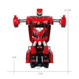 QWZ New Led Light Rc Car Transformation Robot Car 1:18 Deformation RC Car Toy Electric Deformation Models Toy For Boy Girls Gift