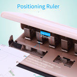 Handheld DIY Mushroom 12 Holes Punch Puncher Paper Cutter Ruler 6 Sheets Punch Capacity A4/A5/A7/B5 for Office School Supplies