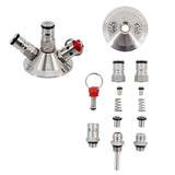 2"TC Ball Lock Tapping Head with 60cm Silicone Hose Rated Pressure Relief 35 psi