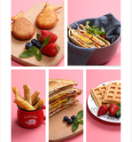 220V Non-stick Electric DIY Breakfast Machine Multifunctional Household Donut Waffle Cake Maker With 9 Plates EU/UK/AU Plug