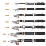 Ultralight Carbon Fiber Telescopic Fishing Rod Portable Sea Spinning Pole Portable Black Mini ultra short Sea fishing rod