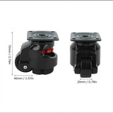 4pcs Heavy Duty Nylon Level Adjustment Caster GD-40F High Quality Industrial Roller Wheel Leveling Caster Wheels Black