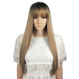 Wig Ladies Hair Cover Gradient Color Air Bangs Black on the Top of the Head