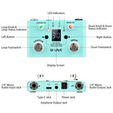 Effect Pedal Drum &amp; Looper Effector Mini 2-in-1 Looper Drum Machine Double Footswitch Looper Pedal Looper Guitar Pedal 30 Drums