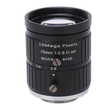 Fixed Zoom Lens 75mm Focal Length Low Distortion 10MP Pixels Industrial Telephoto Lens Optical Coating High Temperature