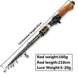 2.1M Fishing rod with reel Casting Rod and reel set Travel lure Trout telescopic fishing rod  Lure 5-20g pocket fishing rods