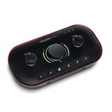 Focusrite Vocaster Two professional broadcasting sound card enhance button  for the most popular broadcast mics