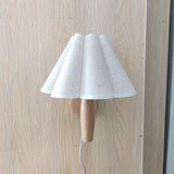 Xianfan new Japanese style wood base Kitchen bedroom studying wall lamp with vintage cloth petal lampshade E27 night light