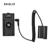 NP-F970 F750 Battery Plate Holder Adapter + EN-EL15/EN-EL14 Dummy Battery Coupler for Nikon D7000/D800/D800E Cameras