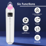 Electric Blackhead Removal Hot Compress Face Pore Cleaner Light Therapy Device Beauty Grease Pimple Black Dots Suction Remover