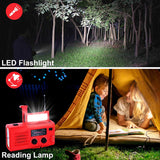 Newest Emergency Solar Power Hand Crank Dynamo Generator 4000mAh Phone Charger Bank SOS AM/FM NOAA Weather COB Flashlight Radio