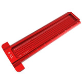 8inch Precision Woodworking Tools Aluminum Scale Ruler T-type Square Hole Ruler 67JE
