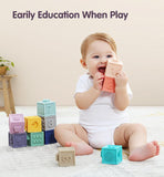 12pcs Baby Toy Silicone Building Blocks Toddler 3D Hand Grasp Cube Training Toy Newborn Molars Education Tactile Perception Toy