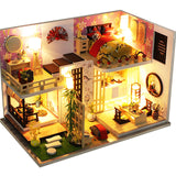 CUTEBEE DIY DollHouse Miniature Doll House With Furniture Kit Wooden House Miniaturas Toys For Children New Year Christmas Gift