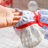 New Summer Luxury Blue Plaid Pet Dog Dresses Puppy Clothes Cat Skirt Girl Dog Clothes Vestidos Para Perritas
