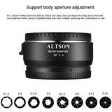 EF-L II Generation Panasonic S1/S1R/S1H/S5/FP Adapter Canon EF-S Mount Lens Adapter Ring Autofocus Anti-shake