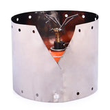 2 Pcs Portable Stove Windscreen Titanium Camping Stove Wind Shield Windshield for Outdoor Cooking Gas Stove L & M