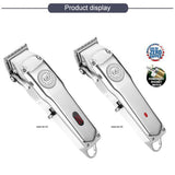 Electric Hair Trimmer Rechargeable All Metal Hair Clipper Men Cordless Hair Trimmer Professional Haircut Beard Shaver Machine