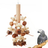 1 Pcs Wooden Birds Parrot Colorful Chew Toys Natural Bite Hanging Cage Balls Ropes Garden Ornament Pet Supplies