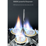 Portable Camping Stove 3 Core Head Camp Stove with Conversion Head Adapter Windproof Gas Stove Burner 9000W