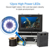 Underwater Fishing Camera IP68 Waterproof Fish Finder with 12LEDs 7Inch/9Inch LCD Display 15M/30M/50M Cable for Boat Ice Fishing
