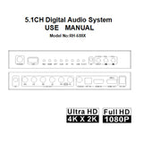 5.1 Channel Audio Decoder USB U Disk Lossless Music Playback Bluetooth 5.0 Fiber Coaxial Audio Decoding 6 Output