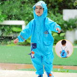 1-10 Years Old Kids Blue Dinosaurs Raincoat Outdoor Jumpsuits Waterproof Rainwear Baby Boy Girl Raincoat And Rain Pants Suit