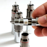 4Pcs Hi-End HiFi Rhodium Plated Unsolder RCA Terminal HIFI DIY Brass Plating Rhodium Audio Video Connectors TV Tuner RCA