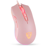 Motospeed V70 USB Wired Gaming Mouse RGB Mouse Ergonomic Design 8-gear Adjustable DPI Wide Compatibility Black