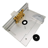 Aluminium Router Table Insert Plate w/ Miter Gauge Guide and Profile Fence Sliding Brackets for Woodworking Benches Table Saw