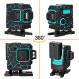 Multifunctional 3D 12 Lines Laser Level Tool Horizontal and Vertical Cross Lines Self-leveling Laser Level 360 + Extension Bar
