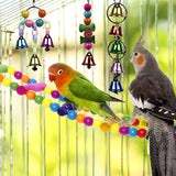 10 Pack Bird Cage Toys for Parrots Reliable &amp; Chewable - Swing Hanging Chewing Bite Bridge Wooden Beads Ball Bell Toys.