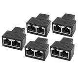 5PCS 1 To 2 Way LAN Ethernet Network Cable Splitter Adapter RJ45 Female Splitter Socket Connector Adapter For Laptop