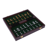 Easytoday Metal Glossy Golden And Silver Chess Pieces Solid Wooden Folding Chess Board High Grade Professional Chess Games Set