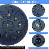 6 Inch 11 Tones C Key Steel Tongue Drum Tamborine Mini Snare Drum Set  Percussion Instruments Musicales Profesional Yoga Gifts