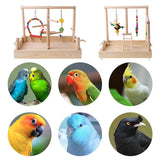 Bird Parrot Swing Climbing Ladder Desktop Stand Toy Wooden Playground Training Perch Platform Bird Cage Grinding Claws Chew Toys