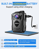 BOBLOV M5 1440P Body Camera 128GB Police Recorder 4200MAH Battery Bodycam Chest Camera IP67 Waterproof Mini Body Cam