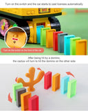 120pcs Domino Excavator Glowing Electric Automatic Domino Brick Laying Train Toy Kid Gift Child Building Engineering Vehicle Set