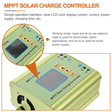 20-600W MPT-7210A LCD MPPT Solar Regulator Charge Controller 24V/36V/48V/60V/72V Boost Aluminum Alloy Green 0-10A Adjustable