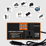 Car Inverter 1500W Voltage Peak Power Inverter Automotive  Car Universal DC 12V 24V To AC 220V Step Up Multiple Protections