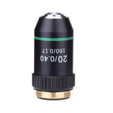 195 Black Achromatic Objective 4X 10X 20X 40X 60X 100X High Quality Microscope Objective Lens RMS 20.2mm Objective Parts