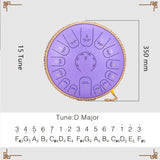 steel Tongue Drum 15 Note 14 Inches Tank Drum, Percussion Handpan Drum for Yoga Meditation Entertainment Musical Education Black