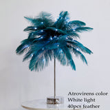DIY Creative Feather Table Lamp Warm White Light Tree Feather Lampshade Girl LED Wedding Decorative Lights Pink White Birthday