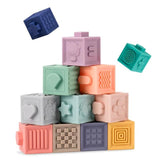 12pcs Baby Toy Silicone Building Blocks Toddler 3D Hand Grasp Cube Training Toy Newborn Molars Education Tactile Perception Toy