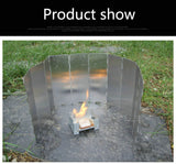 8/9/10 Plates Foldable Windshield Outdoor Camping Cooker BBQ Gas Stove Wind Shield Screen Picnic Wind Screen Hot Sale