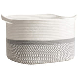 Storage Basket Cotton Rope Woven Storage Basket Organizing Basket Portable Large Storage Basket Household Goods, 55X35CM