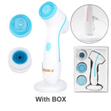 3 In 1 Deep Facial Cleansing Sonic Silicone Face Brush Waterproof Design Skin Cleanser Spin Brush Set Tool For Remove Acne